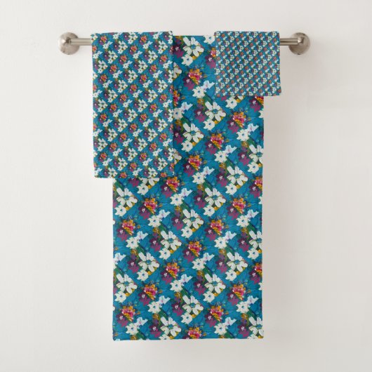 Jubilee Blauw Patroon Kinder Bad Handdoek (Insitu)