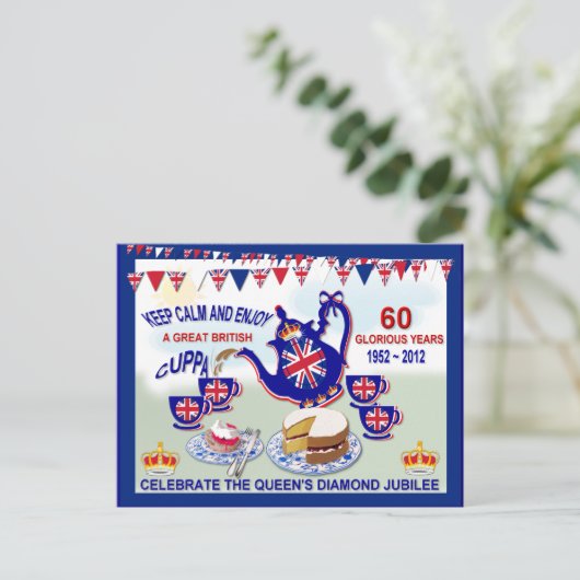 Jubilee Celebration Tea ~ Briefkaart (Staand voorkant)