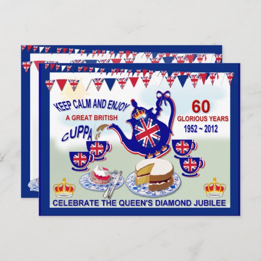 Jubilee Celebration Tea ~ Briefkaart (Voorkant / Achterkant)