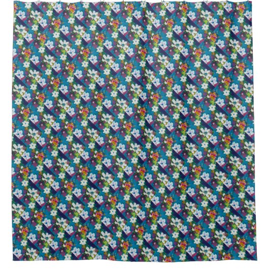 Jubilee Pattern Blue Kind Douchegordijn (Voorkant)