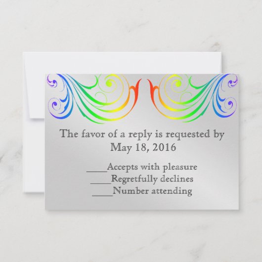 Jubilee Rainbow Heart Rsvp Uitnodiging (Achterkant)