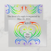 Jubilee Rainbow Heart Rsvp Uitnodiging (Voorkant / Achterkant)