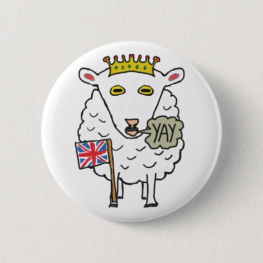 Jubilee Royal Sheep Ronde Button 5,7 Cm (Voorkant)
