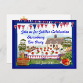 Jubilee Strawberry Tea Party ~ Briefkaart (Voorkant / Achterkant)
