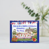 Jubilee Strawberry Tea Party Uitnodiging Briefkaart (Staand voorkant)