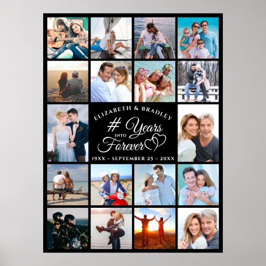 Jubileum 18 Foto Collage JAAR IN DE EEUWIGHEID Poster (Voorkant)