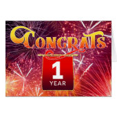 Jubileum 1 jaar Celebration Fireworks voor werknem (Voorkant Horizontaal)