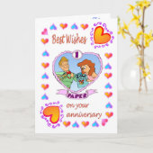 Jubileum 1 papier kaart (Gele Bloem)