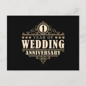 Jubileum 1e bruiloft briefkaart (Voorkant)