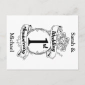 Jubileum 1e bruiloft briefkaart (Voorkant)