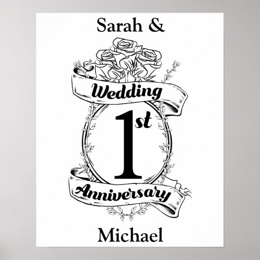 Jubileum 1e bruiloft poster (Voorkant)