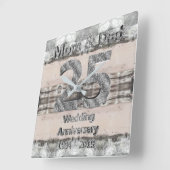 Jubileum 2019 van 25th Silver Wedding Vierkante Klok (Hoek)