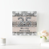 Jubileum 2019 van 25th Silver Wedding Vierkante Klok (Huis)