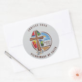 Jubileum 2025 Sticker, pelgrimstocht van het geloo Ronde Sticker (Envelop)