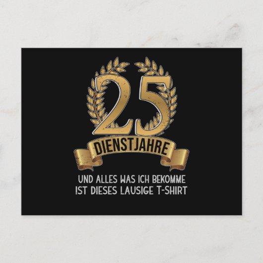 Jubileum 25 jaar werknemers briefkaart (Voorkant)