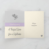 Jubileum 25e Zilver 25 jaar paarse crème Kaart (Binnen)