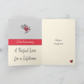 Jubileum 25th Silver 25 jaar rode crème Kaart (Binnen)