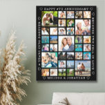 Jubileum 33 Aangepast gepersonaliseerd fotocollage Canvas Afdruk<br><div class="desc">Gemakkelijk creëer een trouwherdenkingsherdenkingsfoto-herinneringen als een hoogwaardige canvasafdruk die deze makkelijk te uploaden foto-collage sjabloon met 33 vierkante afbeeldingen van het speciale paar door de jaren heen gebruikt om elk jaar een herdenking te vieren en gepersonaliseerd met je eigen tekst. De stijl en de kleuren van de achtergrond en van...</div>