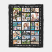 Jubileum 33 Aangepast gepersonaliseerd fotocollage Fleece Deken (Voorkant)
