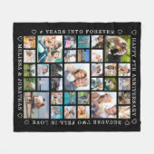 Jubileum 33 Aangepast gepersonaliseerd fotocollage Fleece Deken (Voorkant (Horizontaal))