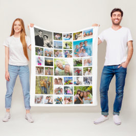 Jubileum 33 Foto Collage Persoonlijk Fleece Deken