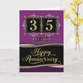 Jubileum 35 van de werknemer Decoratieve Formele Kaart (Gele Bloem)