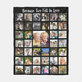Jubileum 39 Foto Collage Persoonlijk Zwart Fleece Deken