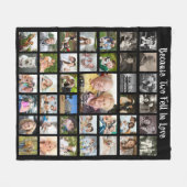 Jubileum 39 Foto Collage Persoonlijk Zwart Fleece Deken (Voorkant (Horizontaal))