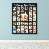 Jubileum 39 Fotocollage Persoonlijk Zwart Canvas Afdruk (Insitu (Houten vloer))