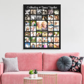 Jubileum 39 Fotocollage Persoonlijk Zwart Canvas Afdruk (Insitu (Woonkamer))