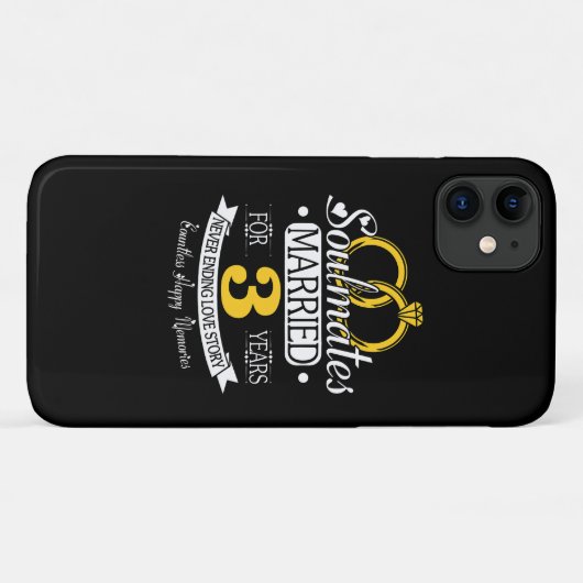 Jubileum 3 jaar huwelijk Case-Mate iPhone case (Achterkant (horizontaal))
