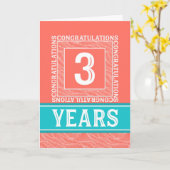 Jubileum 3 jaar werknemer - Decoratief Kaart (Gele Bloem)