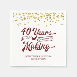 Jubileum 40 JAAR IN DE MAKING Gold Confetti Servet