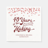 Jubileum 40 JAAR IN DE MAKING Ruby Confetti Servet (Voorkant)