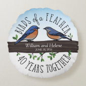 Jubileum 40e bruiloft, blaas van een doezelaar rond kussen (Voorkant)