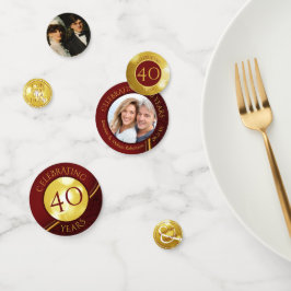 Jubileum 40e bruiloft Foto Ruby Gold Custom Confetti