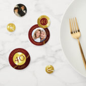 Jubileum 40e bruiloft Foto Ruby Gold Custom Confetti (Groep)