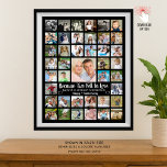 Jubileum 41 Aangepaste tekst en kleur voor fotoCol Poster<br><div class="desc">Creëer A Wedding Anniversary Photo Memory poster Afdrukken voor elk jubileum met deze eenvoudig te uploaden sjabloon voor fotocollage met 41 vierkante foto's, gepersonaliseerd met uw aangepaste tekst en de keuze van de achtergrondkleur. De sample shows een jubileum gezegde OMDAT TWEE VIELEN IN LIEFDE, NAMEN, EN HAPPY # JUBILEUM geaccentueerd...</div>