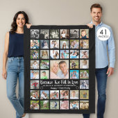 Jubileum 41 Foto Collage Aangepaste Tekst en Kleur Fleece Deken