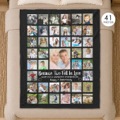 Jubileum 41 Foto Collage Aangepaste Tekst en Kleur Fleece Deken