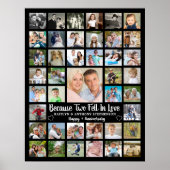 Jubileum 41 Fotocollage Aangepaste tekst en kleur Poster (Voorkant)