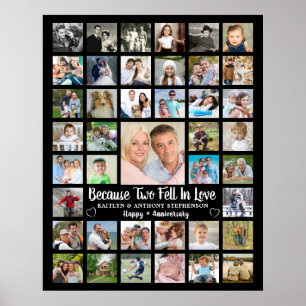 Jubileum 41 Fotocollage Aangepaste tekst en kleur Poster