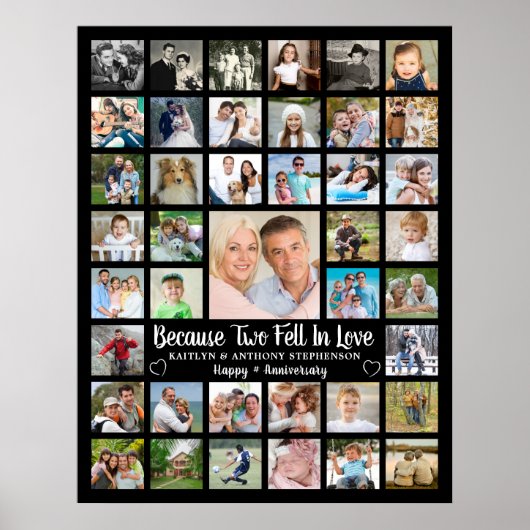 Jubileum 41 Fotocollage Eigen tekst en kleur Poster (Voorkant)