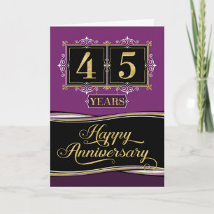 Jubileum 45 van de werknemer Decoratieve Formele Kaart