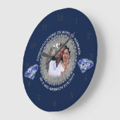 Jubileum 45th Wedding - VOEG FOTO Sapphire Blue TO Grote Klok (Hoek)