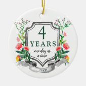 Jubileum 4 jaar Sober op maat Keramisch Ornament (Voorkant)