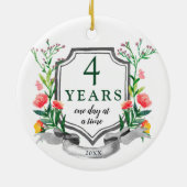 Jubileum 4 jaar Sober op maat Keramisch Ornament (Achterkant)