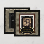 Jubileum 50 jaar getrouwd zwart sepia goud kaart (Voorkant / Achterkant)