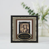 Jubileum 50 jaar getrouwd zwart sepia goud kaart (Staand voorkant)