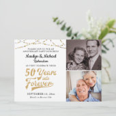 Jubileum 50 JAAR IN FOREVER Gold Retro Kaart (Staand voorkant)